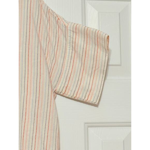 Madewell Courier Stitched Rainbow Striped Shirt, Size M - Picture 8 of 10